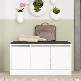 Hanah Home Mr2-W Zapatero Blanco con Superficie de Piel de PU